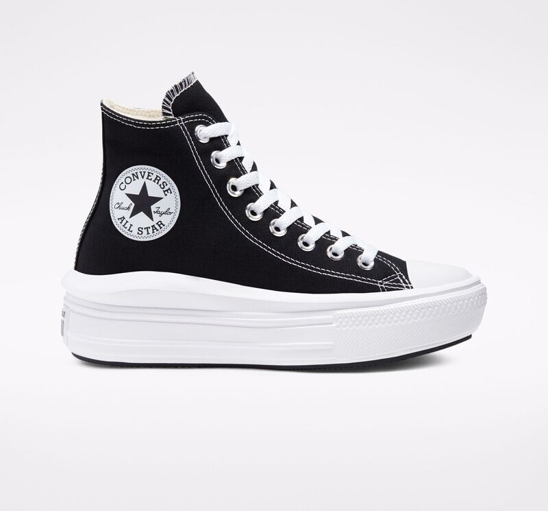 Converse Platform Nero in Tela Nero black donna Chuck Taylor All Star Move High Top art.568497C