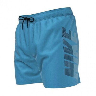 Costume Nike Azzurro Corto 5'' con Stampa Laterale Uomo Bermuda Mare Swimwear art. NESSA571 406