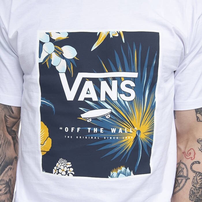 T-shirt Vans bianca Classic Print Box Stampa Flower unisex Cotone girogola art. VN0A5E7YZ50