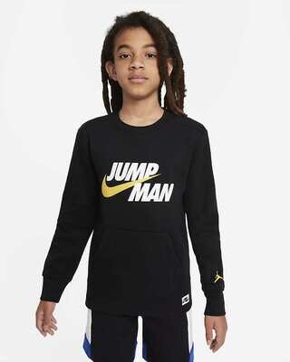 Felpa a girocollo Jordan By Nike Ragazzi Nera con logo Jupman art. 95A677 023