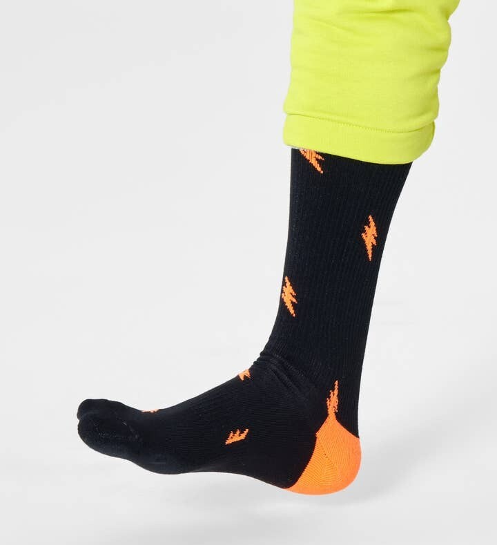 Calze Sportive Nere Happy Socks Spugna Unisex Small Flash Crew Sock Nero Fulmine art. ATSMF27 9300