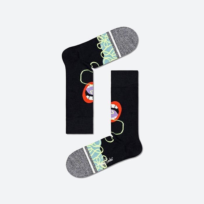Calze Happy Socks Unisex Soupalicius Sock Bocca Fondo Nero art. SOU01 9000