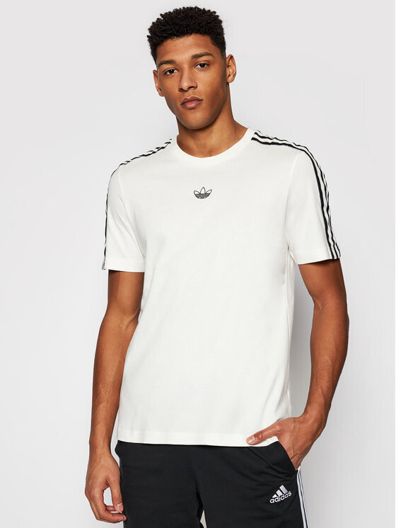 T-shirt Adidas Uomo Bianco Gesso Chalk White  strisce nere SPRT art. GN2422 T-shirt Adidas Uomo Bianco Gesso Chalk White  strisce nere SPRT art. GN2422