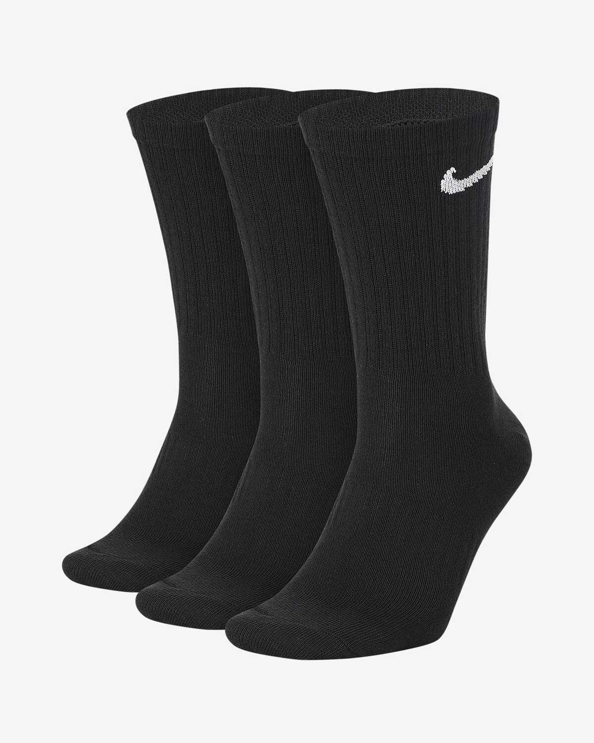 Calze Nike Mid Nere Everyday 3-pack essential Logo Bianco Cotone Spugnato art. SX7676 010