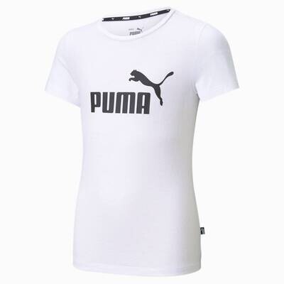 T- shirt Ragazza Puma con logo Essentials Youth Bianca e Nera Art. 587029 02