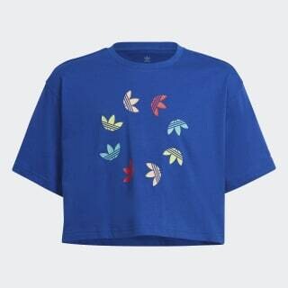 T- shirt Adidas Adicolor Cropped blu bambina Art. HE4775