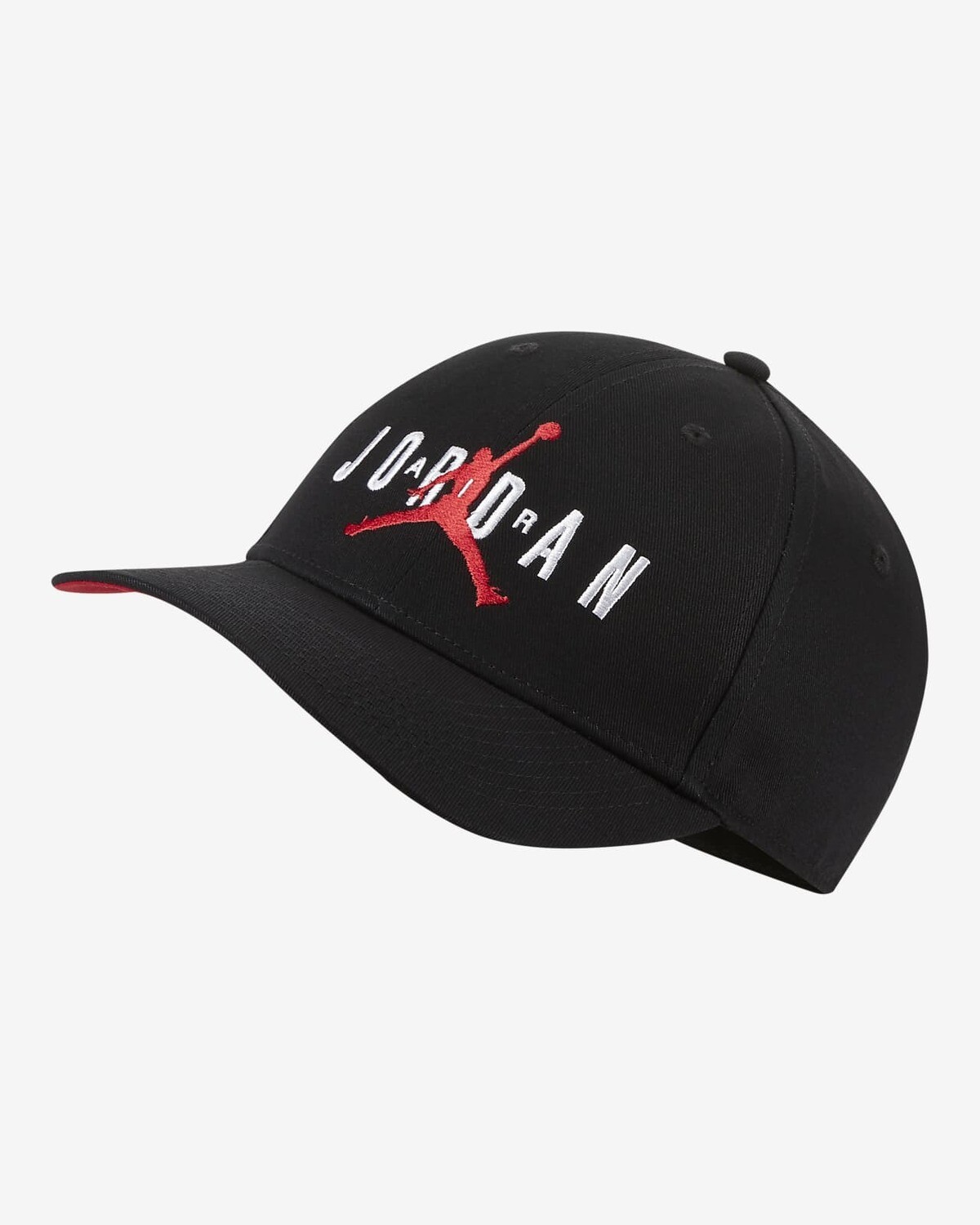 Cappello Jordan Nero 6 pannelli visiera curva Baseball SixPanel Logo  Jumpman Legacy91 Air Cotone art. CK1248 010