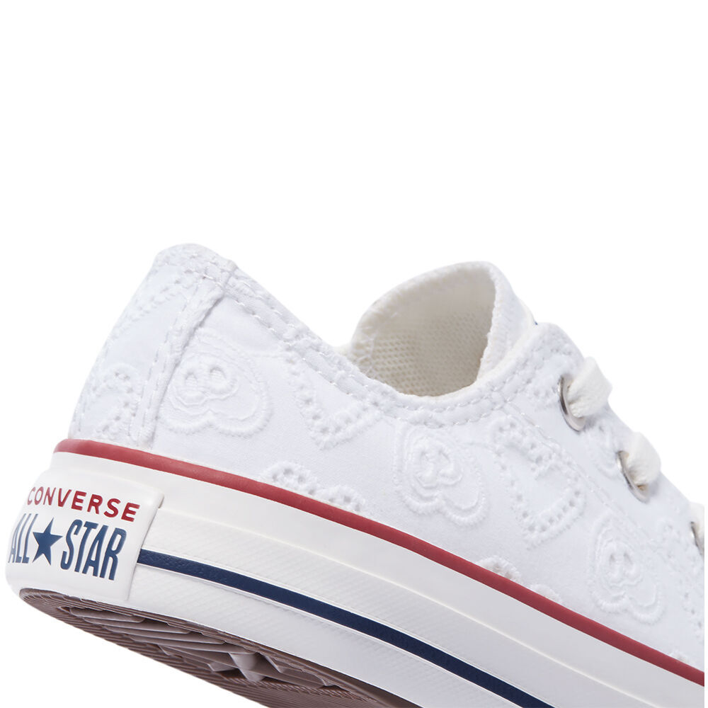 Converse Scarpe Donna Bianche Con Ricamo Cuori In Pizzo Sneakers