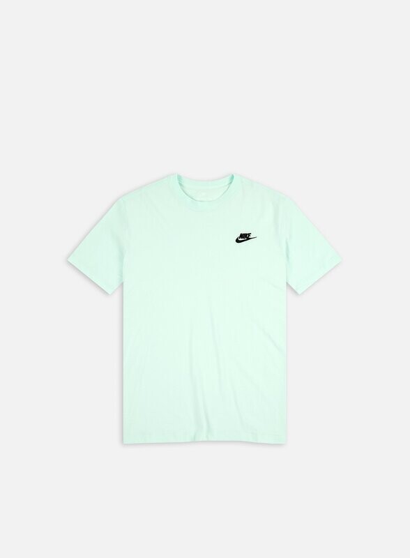 T-shirt Nike Verde  Acqua Uomo Essential Logo Mini Nero Club 100% Cotone art. AR4997 394