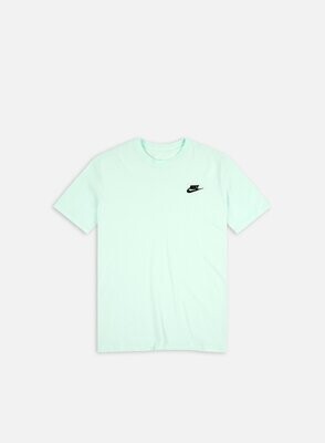 T-shirt Nike Verde Acqua Uomo Essential Logo Mini Nero Club 100% Cotone art. AR4997 394