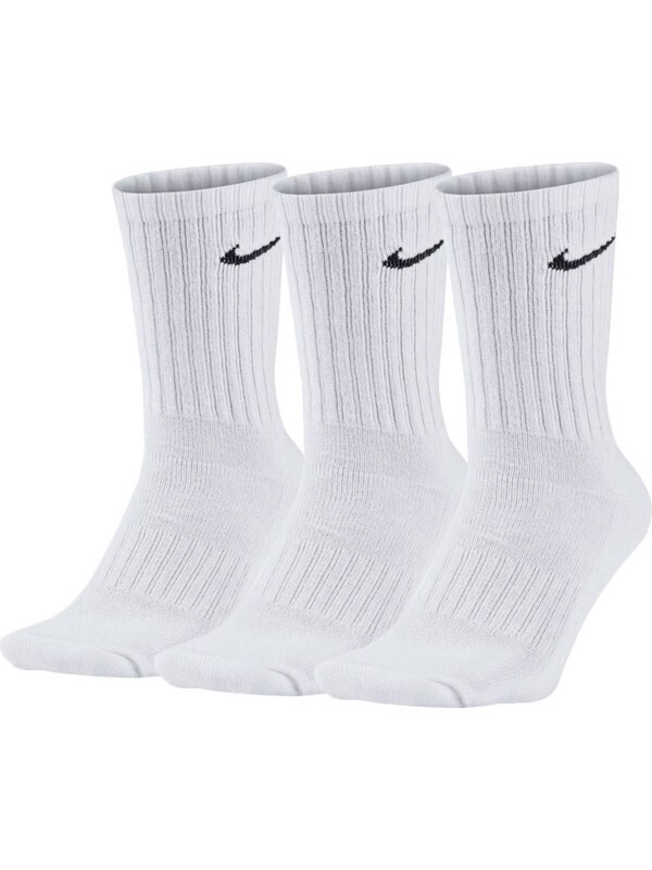 Calze Nike Bianche Mid Bianco Everyday 3-pack essential Logo Bianco Cotone Spugnato art. SX7676 100