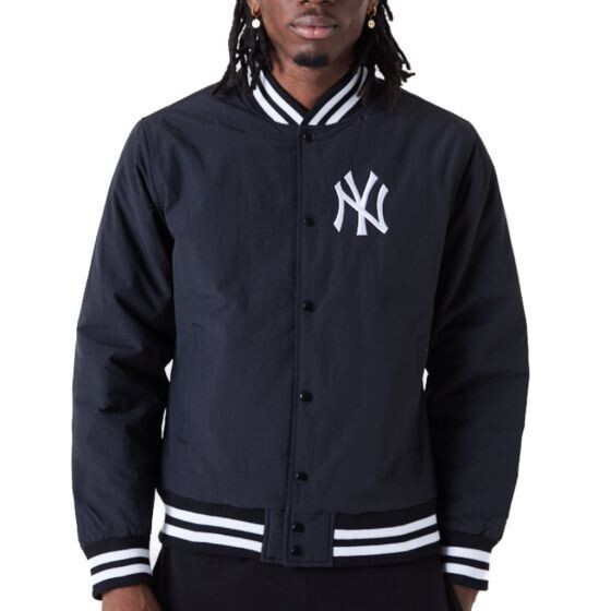 Bomber Giacca NY New York Yankees Uomo New Era Nero / Bianco Imbottita art. 60284785