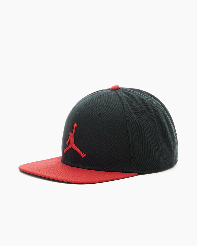 Cappello Snapback Jordan Nero con visiera piatta logo Rosso Jumpman art.  AR2118 019