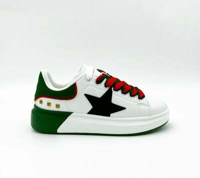 Sneakers Bianche Platform Suola Verde Donna Shop Art Kim Lacci Colorati art. SASF220200