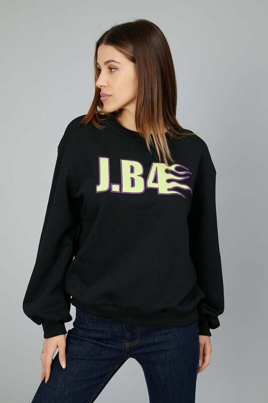 J.B4 DONNA FELPA LOGO FIAMME NERO J.B4 DONNA FELPA LOGO FIAMME NERO