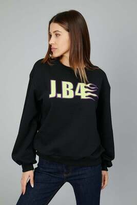 J.B4 DONNA FELPA LOGO FIAMME NERO