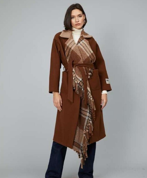 J.B4 DONNA CAPPOTTO CON FRANGE