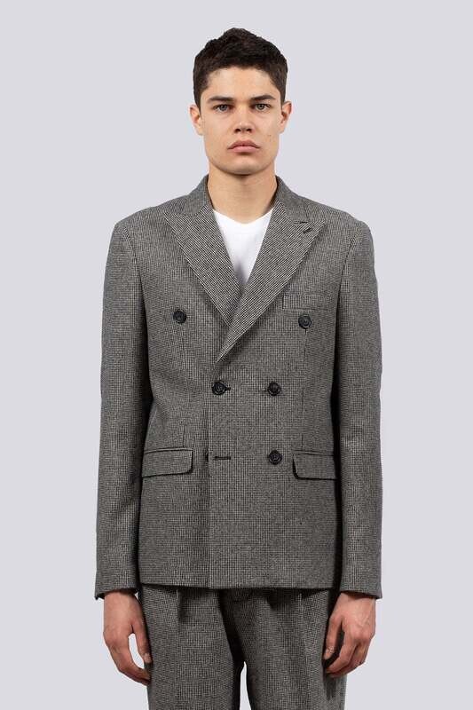 I'MBRIAN GIACCA UOMO GRIGIO DOPPIOPETTO IN MISTO LANA GRIGIA CON MOTIVO PIED DE POULE ART. GIA2223 I'MBRIAN GIACCA UOMO GRIGIO DOPPIOPETTO IN MISTO LANA GRIGIA CON MOTIVO PIED DE POULE ART. GIA2223