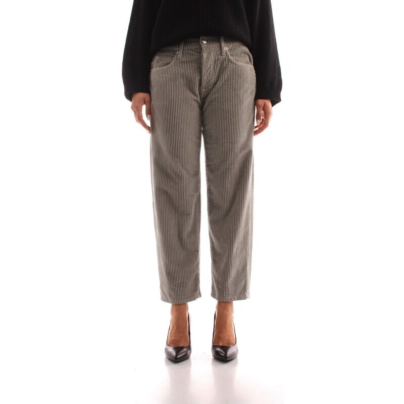 Pantalone in Velluto Donna Largo Crop Grigio Mastice Roy Roger's vita alta New Oskar velluto Costa Francese art. A22RND011P3550112 Pantalone in Velluto Donna Largo Crop Grigio Mastice Roy Roger's vita alta New Oskar velluto Costa Francese art. A22RND011P3550112