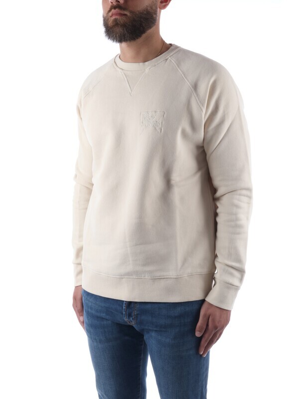 Felpa Burro Beige Roy Roger's Uomo Girocollo Felpata Mini roy Logo lato Cuore Regular Fit art. A22RRU718CD34XXXX Felpa Burro Beige Roy Roger's Uomo Girocollo Felpata Mini roy Logo lato Cuore Regular Fit art. A22RRU718CD34XXXX