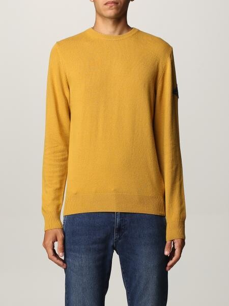 Maglione in Lana Cashmere Rasato Senape Uomo Roy Roger's Girocollo art. A21RRU543C733XXXX