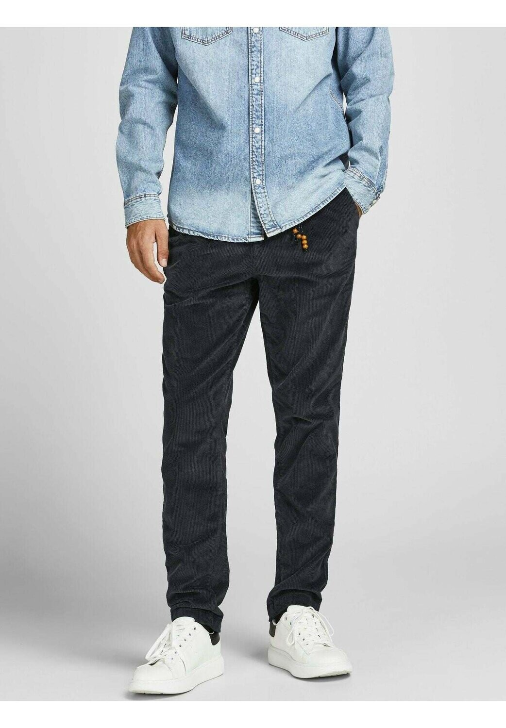 Pantalone in Velluto Blu Uomo con Pinces e taschino regular JACK&JONES JJIACE JJDYLAN CORDUROY art. 12194218