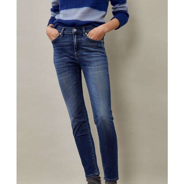 Jeans Donna stretto skinny fit  Roy Roger's denim CATE HIGH SPRINGS lavaggio medio blu art. A21RND206D3171819