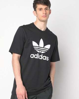T-shirt Adidas Nera Uomo Classic regular fit Trefoil logo bianco art. H06642