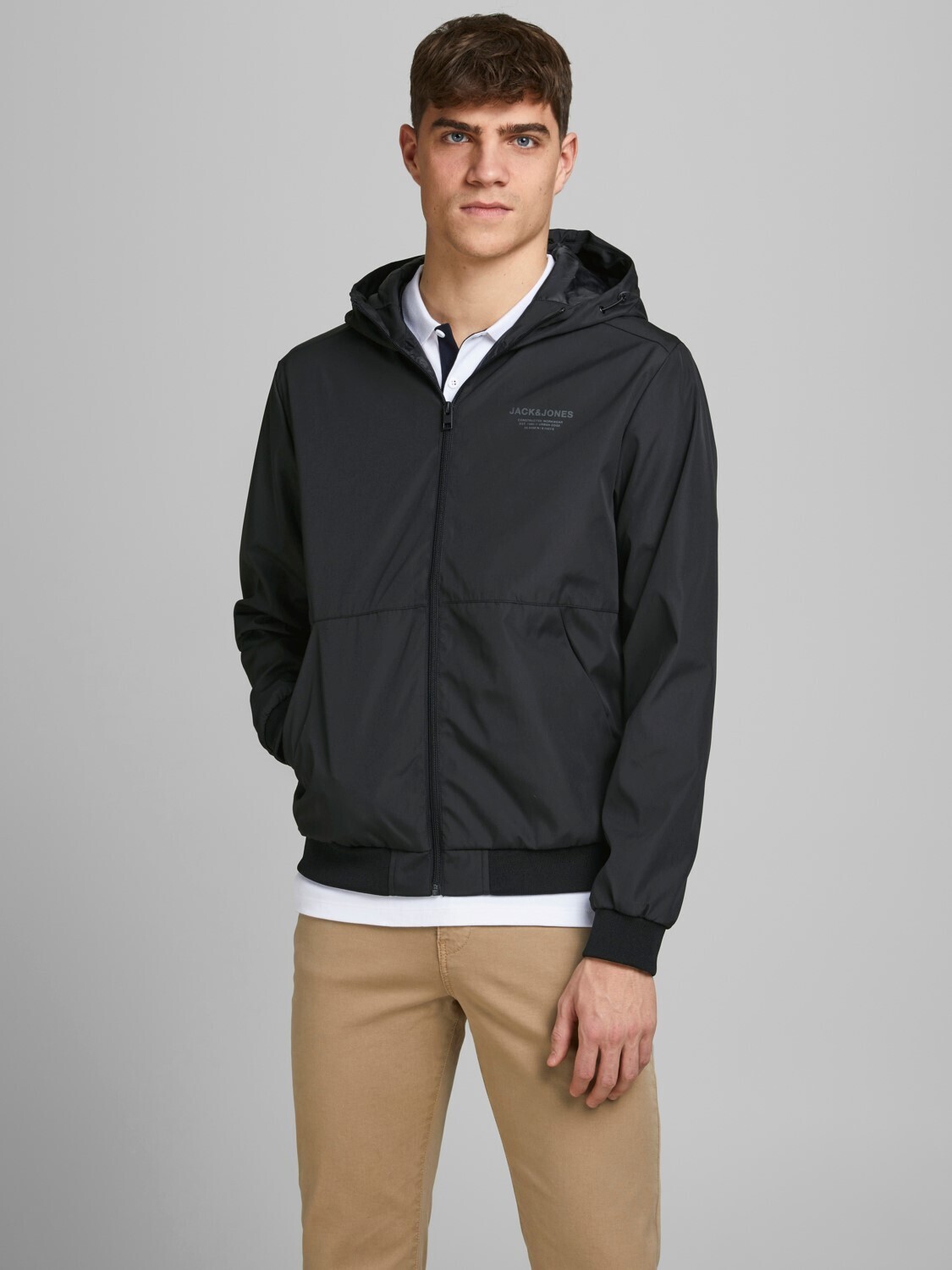 Giubbino Leggero Nero Uomo Giacca con cappuccio  Nera JJESEAM JACKET HOOD art. 12182243