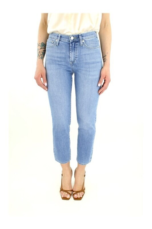 Jeans Donna chiaro Slim Regular  Corto Cropped  Roy Roger's  Vita Media Flo High Cropped art. P22RND226D4640060
