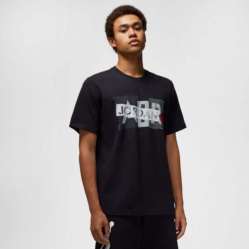 T-shirt Jordan Nera Graphic Crew Brand Logo SS maniche corte cotone art. DM1426 010 T-shirt Jordan Nera Graphic Crew Brand Logo SS maniche corte cotone art. DM1426 010