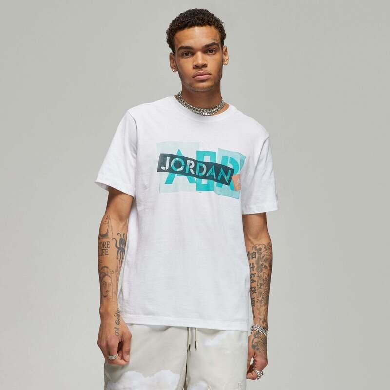 T-shirt Jordan Bianca Graphic Crew Brand Logo SS maniche corte cotone Bianco white art. DM1426 100 T-shirt Jordan Bianca Graphic Crew Brand Logo SS maniche corte cotone Bianco white art. DM1426 100
