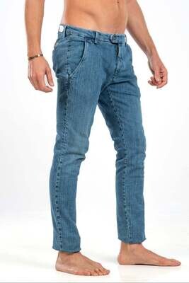 Pantalone in Jeans Denim Uomo Roy Roger's New Rolf Lavaggio medio chino tasche america stretch slim fit art. P23RRU013D365A099 - 999