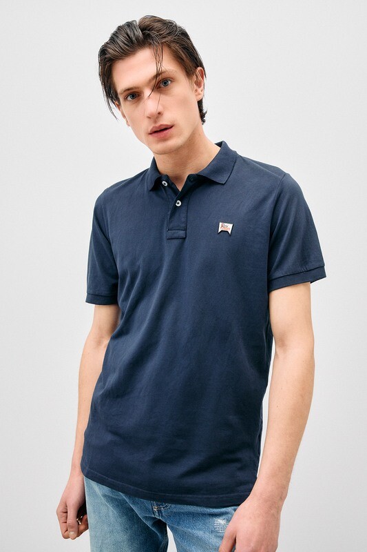 Polo Blu Navy Uomo Cotone Piquet Blue Roy Roger's Classic Polo logo patch vintage art. P23RRU190CD76XXXX Polo Blu Navy Uomo Cotone Piquet Blue Roy Roger's Classic Polo logo patch vintage art. P23RRU190CD76XXXX