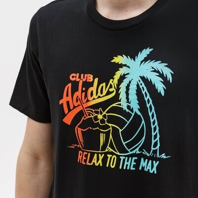 T-shirt Adidas Nera Stampa Graphic Multicolor VACAY RDY RELAX TO THE MAX Maglietta nero art. GL3222