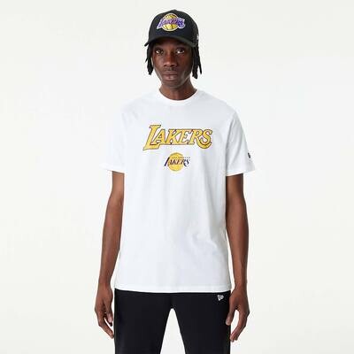 T-shirt bianca LA Lakers New Era NBA Team Logo Bianco art. 60357058