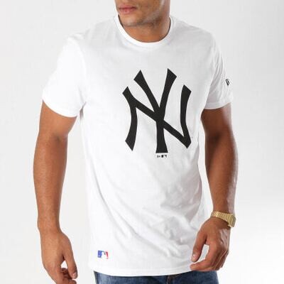 T-Shirt Bianca Yankees NY New Era MLB Baseball Team Logo Nero art. 11863818
