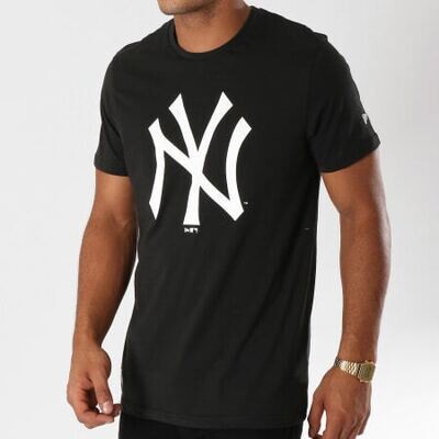 T-Shirt Nera Yankees NY New Era MLB Baseball Team Logo Bianco Nero art. 11863697