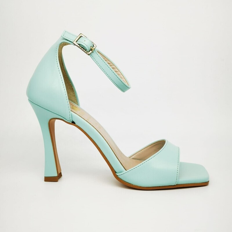 Sandali Verde chiaro Acquamarina turchese scarpe donna con tacco svasato e cinturino alla caviglia Punta quadrata Colbaffo® Collection Made in Italy art. CBD575 Sandali Verde chiaro Acquamarina turchese scarpe donna con tacco svasato e cinturino alla caviglia Punta quadrata Colbaffo® Collection Made in Italy art. CBD575