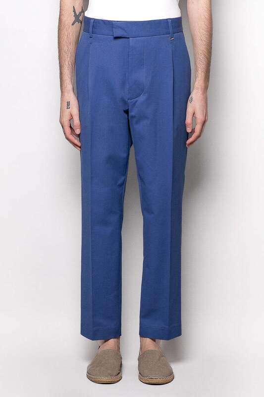 Pantalone Blu chiaro royal capri uomo in cotone con tasca america e pinces regular fit  I'm Brian art. PA2425