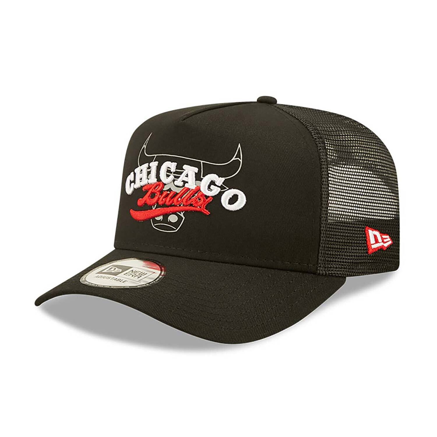 Cappello Nero Chicago Bulls Trucker A-Frame Trucker retina Chicago Bulls Logo Overlay nero rosso art. 60358133