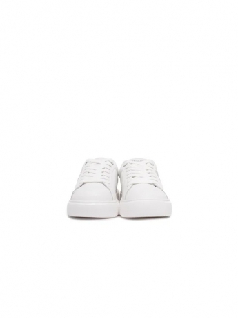 Blauer Sneakers Bianche Da Donna Con Logo A Strass - Scarpe Minimal Chic, Suola In Gomma Comoda, Perfette Per Tutti I Giorni
