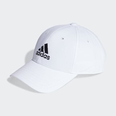 Cappello Adidas Bianco cotone Cotton twill Baseball visiera unisex art. IB3243