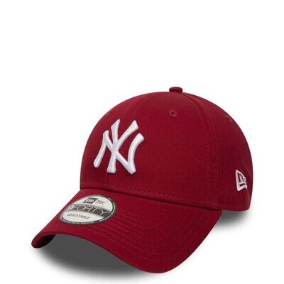 Cappello Bordeaux / bianco Bordò NY New York Yankees Essential visiera Curva New Era 9FORTY Regolabile art. 80636012