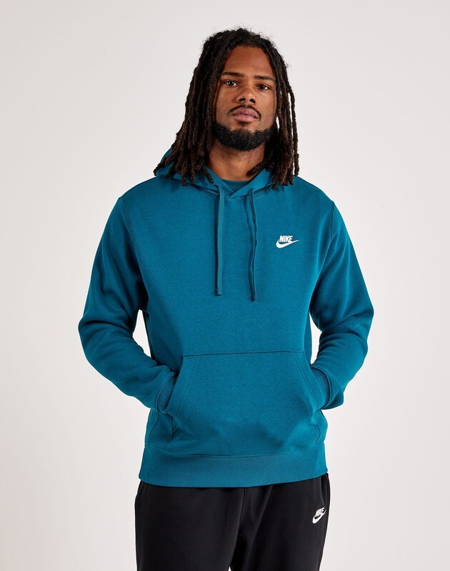 Felpa Nike Verde Quarzo Con Cappuccio Unisex Felpata Sportswear Club Hoodie Fleece Essential mini logo Teal Green  art.   BV2654 381