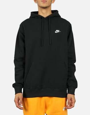Felpa Nike Nera Con Cappuccio Unisex Felpata Sportswear Club Hoodie Fleece Essential mini logo Nero Black art.   BV2654 010