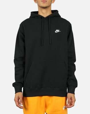 Felpa Nike Nera Con Cappuccio Unisex Felpata Sportswear Club Hoodie Fleece Essential mini logo Nero Black art. BV2654 010