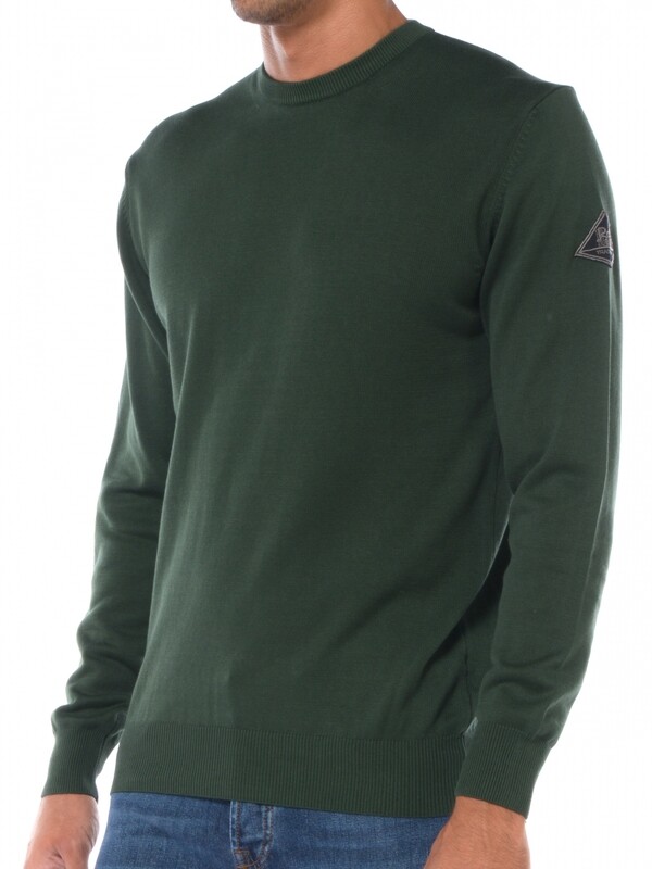 Maglione in cotone Verdone verde bottiglia Girocollo Uomo Maglia maniche lunghe leggera Roy Roger's Label mark Green forest Scuro Regular Fit art. RRU502CF67XXXX 050 Maglione in cotone Verdone verde bottiglia Girocollo Uomo Maglia maniche lunghe leggera Roy Roger's Label mark Green forest Scuro Regular Fit art. RRU502CF67XXXX 050