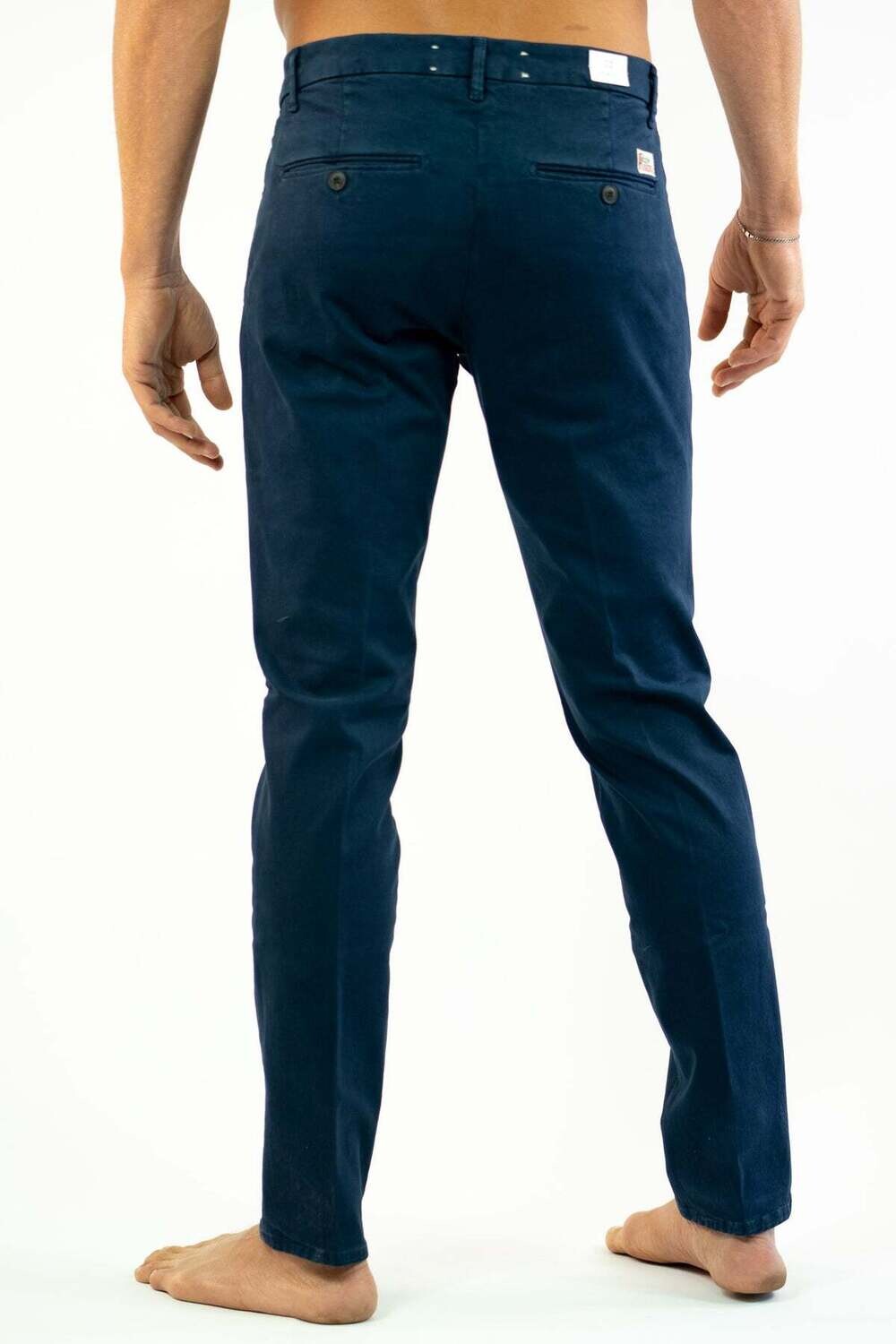 Pantaloni chino Uomo Blu Petrol Scuro Tasche america Gabardina