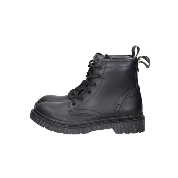 Anfibi Donna Pelle Neri Renegade Nero Black Jeep footwear 8 occhielli  antiacqua  fondo gomma corazzato suola memory  art. JL32534A